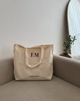 Serena Days monogram cotton tote bag