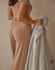 Spiced Chai straight leg drawstring trousers