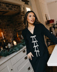 True Black Bow Long Sleeve shirt style