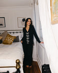 True Black Bow Long Sleeve shirt style