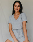 Pebble Grey V-neck t-shirt