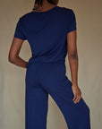 LIMITED EDITION CLASSIC CUT Midnight Navy drawstring wide-leg trousers