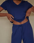 LIMITED EDITION CLASSIC CUT Midnight Navy drawstring wide-leg trousers