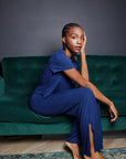 LIMITED EDITION CLASSIC CUT Midnight Navy drawstring wide-leg trousers
