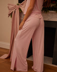 Sugar Pink drawstring wide-leg trousers