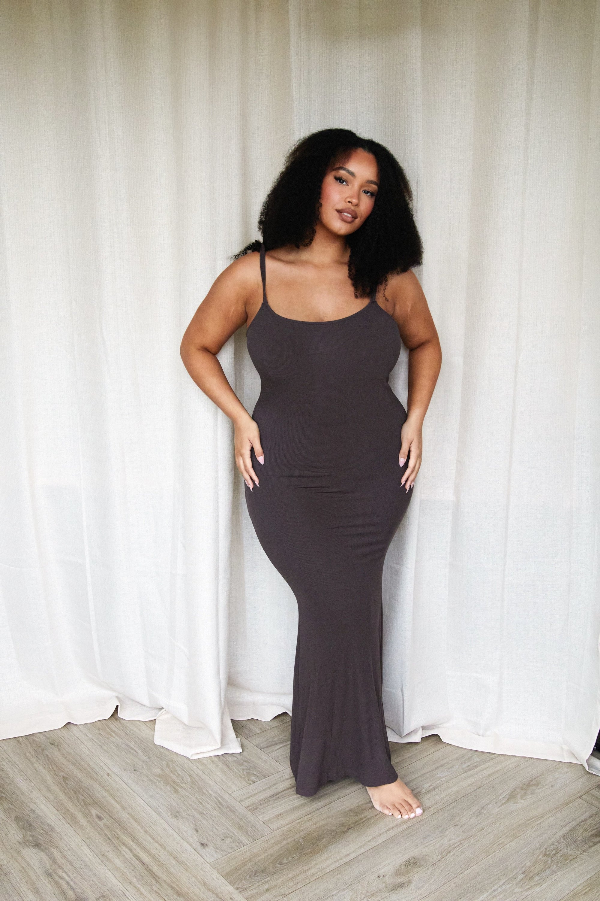 Espresso Brown Bamboo Rib Maxi Lounge Dress Serena Days Espresso Brown Bamboo Rib Maxi Lounge Dress Serena Days
