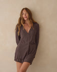 Espresso Brown Bamboo Rib Shorts