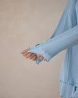 Blueberry Cloud Bamboo Rib Shirt Style Top