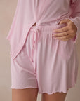 Sugar Pink Bamboo Rib Shorts