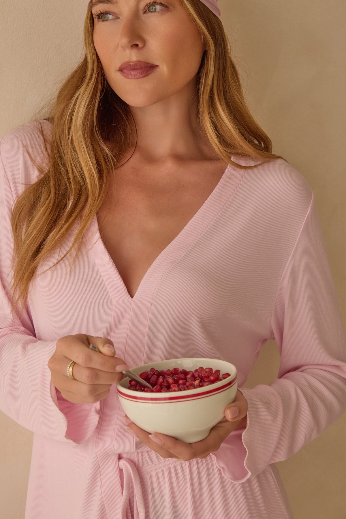 Sugar Pink Bamboo Rib Shirt Style Top