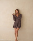 Espresso Brown Bamboo Rib Shorts