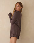 Espresso Brown Bamboo Rib Shorts
