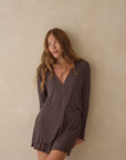 Espresso Brown Bamboo Rib Shorts