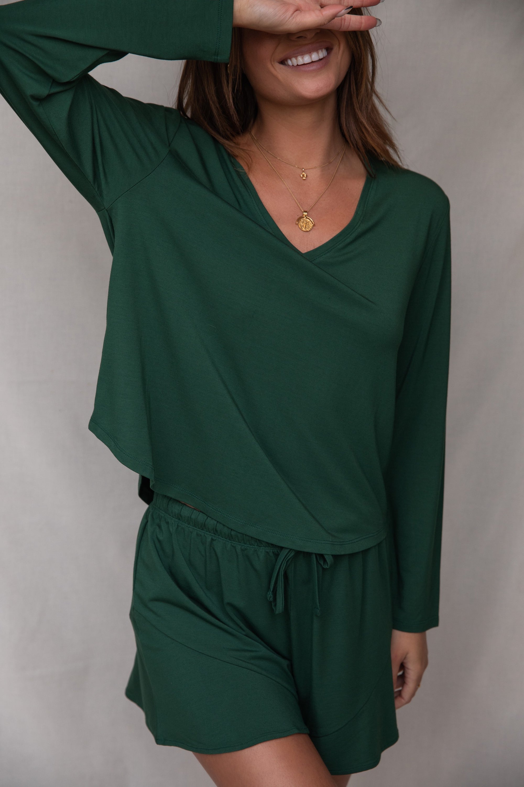 LIMITED EDITION Deep Forest Long Sleeve V-neck t-shirt