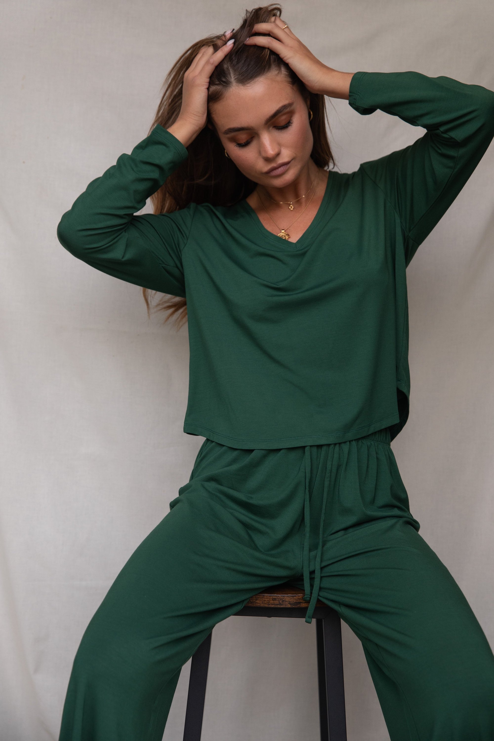 LIMITED EDITION Deep Forest Long Sleeve V-neck t-shirt